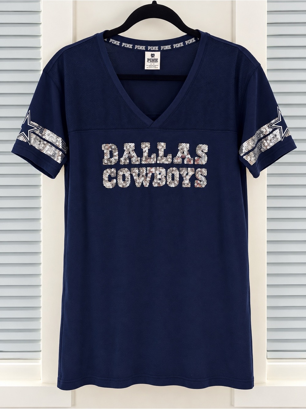 Victoria's Secret Navy Sequin V-Neck Dallas Cowboys Tee